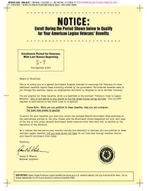 American Legion Veterans Benefits Enrollment Form