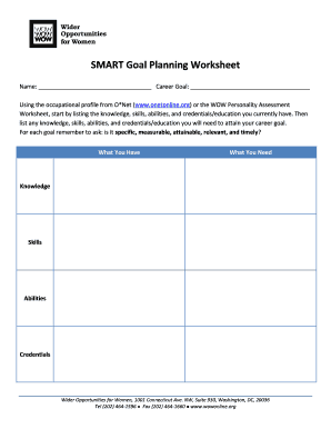 SMART Goal Planning Worksheet