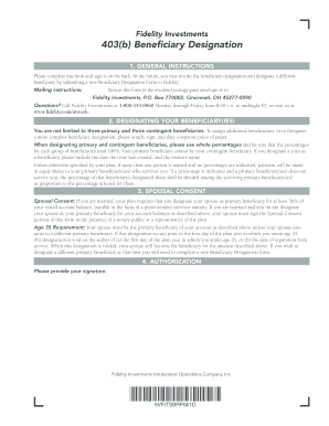 Fidelity 403(b) Beneficiary Designation Form