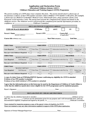 Afterschool Childcare Scheme Application Form