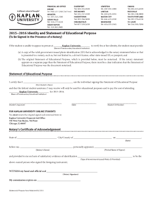 Kaplan University Financial Aid Statement of Educational Purpose