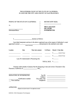 Declaration of Court Interpreter