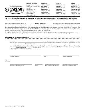 2015-2016 Identity and Statement of Educational Purpose