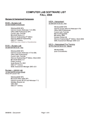 Fillable Online cfcc COMPUTER LAB SOFTWARE LIST FALL 2004 Fax Email ...