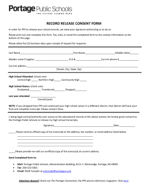 Record Release Consent Form