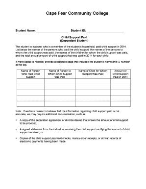 FAFSA Verification Worksheet