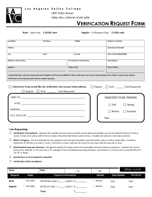 Verification Request Form