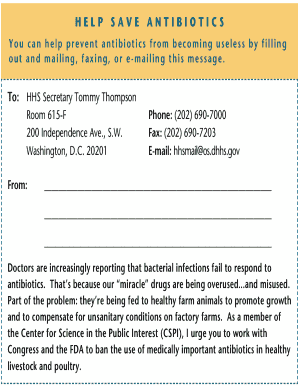 Antibiotic Resistance Prevention Letter