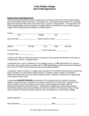 Student Dual Credit Agreement
