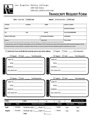 Transcript Request Form