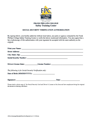 Social Security Verification Authorization