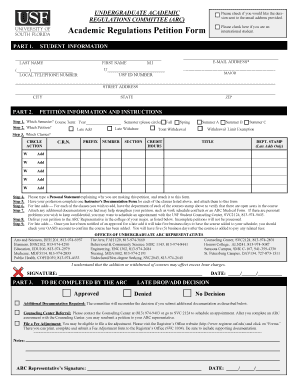 Academic Regulations Petition Form