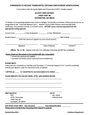 Transcript Release Permission Form