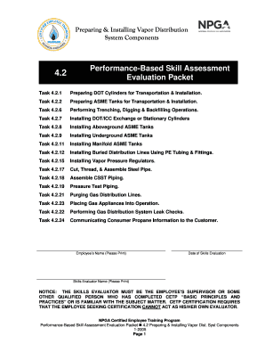 Performance-Based Skill Assessment Evaluation Packet