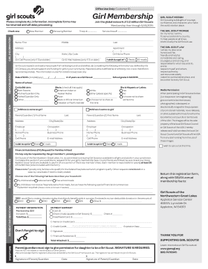 Girl Scout Membership Application