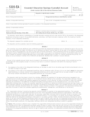Coverdell Education Savings Account Form