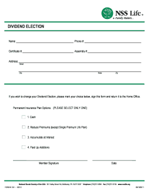 Dividend Election Form