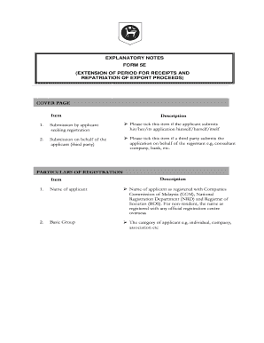 Form 5E Extension for Receipt and Repatriation of Export Proceeds