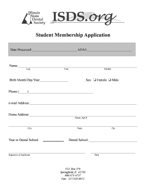 Student Membership Application