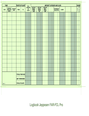 Jeppesen FAR-FCL Pro Flight Logbook