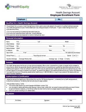 Health Savings Account Employee Enrollment Form