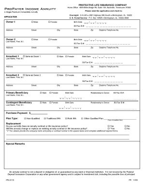 ProPayer Income Annuity Application