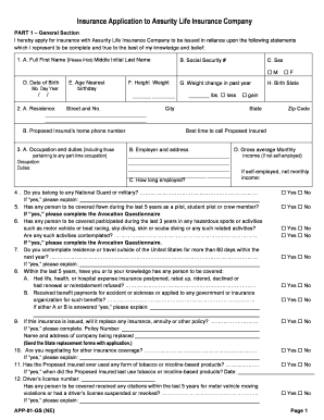 Nebraska Disability Income Insurance Application