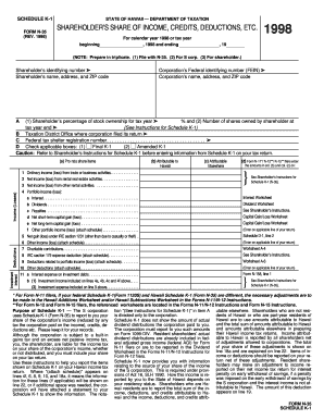 Hawaii Schedule K-1 Form N-35