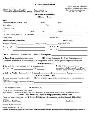Travel Reservation Form