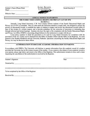 FERPA Authorization Form