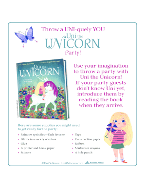 Uni the Unicorn Party Invitation Template