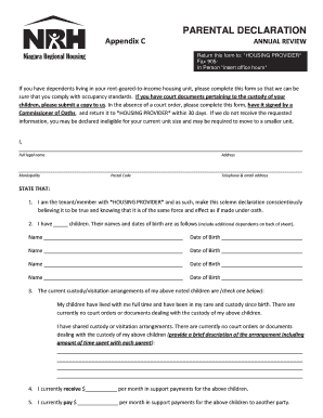 Parental Declaration Form