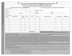 Clifton Park Recreation Program Registration Form