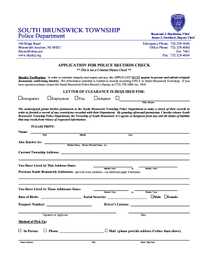 Application for Police Records Check
