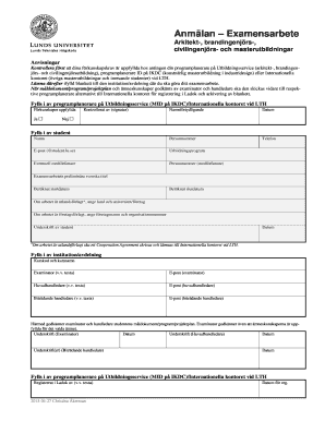 Thesis Registration Form