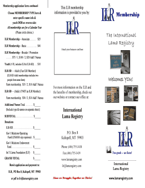 ILR Membership Application Form