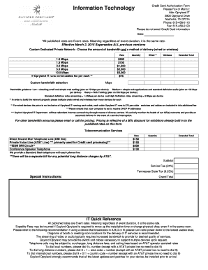 Credit Card Authorization Form