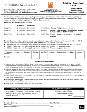 Exhibitor Supervised Labor Form