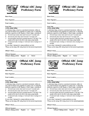 ABC Jump Proficiency Form