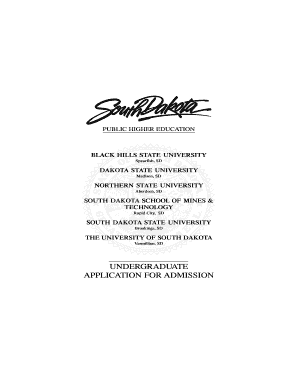 South Dakota Undergraduate Application