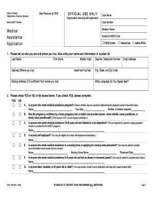 Hawaii Med-QUEST Medical Assistance Application