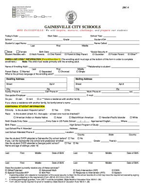 Georgia Student Enrollment Form