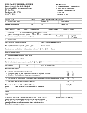 Medical Expenses Claim Form