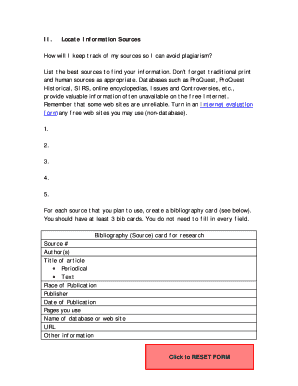 Research Source Tracking Form