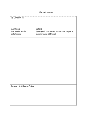 Cornell Notes Template