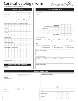 Cervical Cytology Form