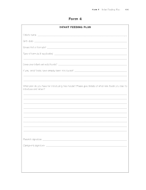 Infant Feeding Plan Form 131