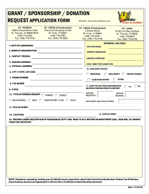 GRANT SPONSORSHIP DONATION REQUEST APPLICATION FORM