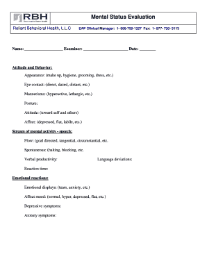 Mental Status Evaluation Form