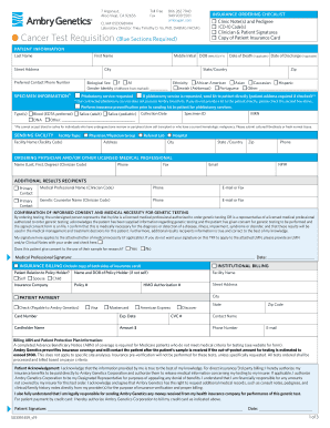 Cancer Test Requisition Form